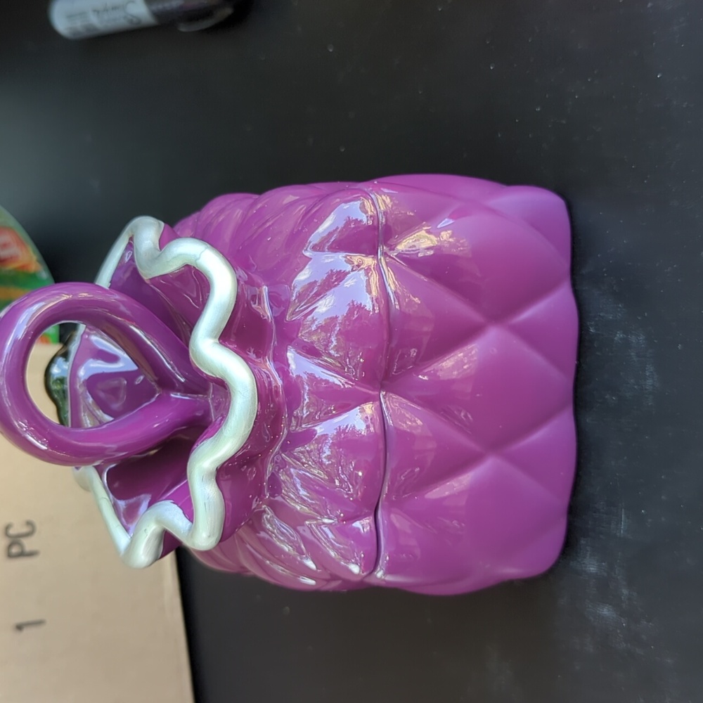 David's Cookies Purple Quilted Cookie Jar - Picture 2 of 4